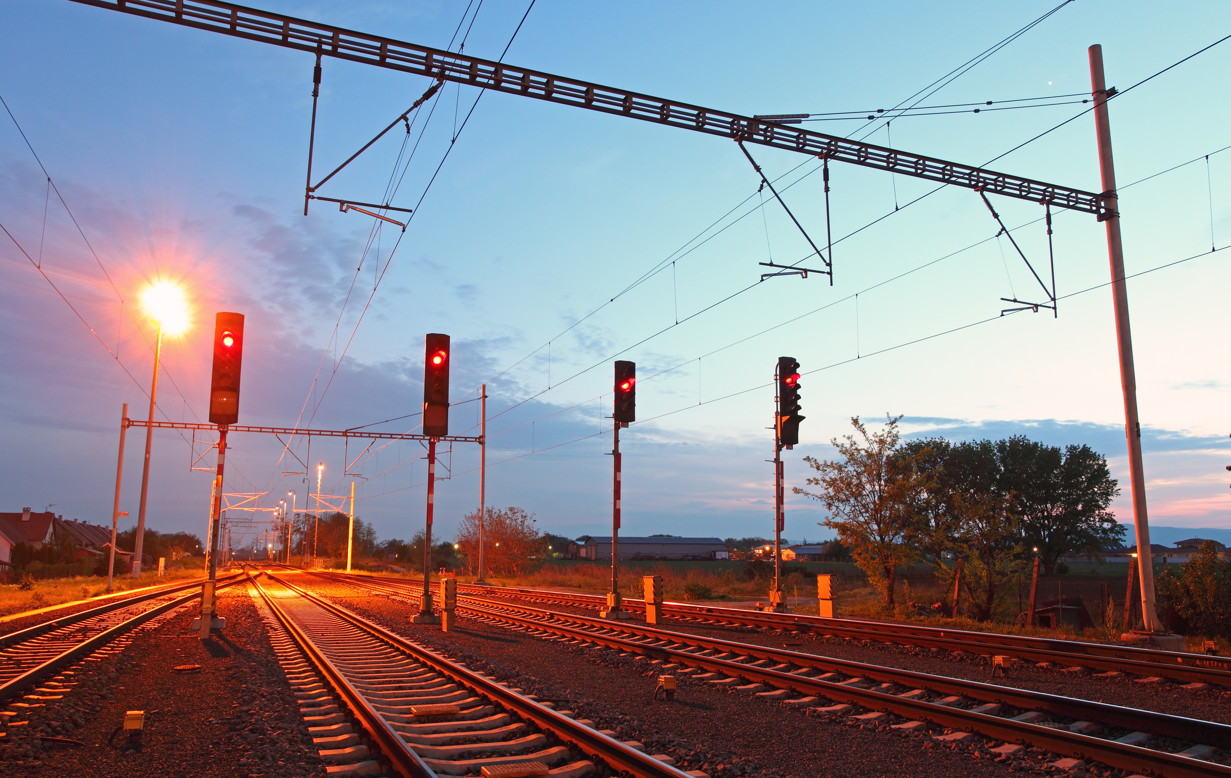 Traffic light in railroad Traffic light in railroad